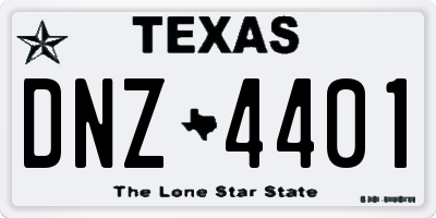 TX license plate DNZ4401