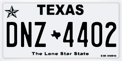 TX license plate DNZ4402