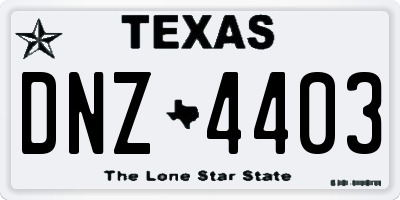 TX license plate DNZ4403