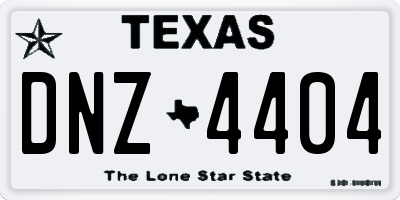 TX license plate DNZ4404
