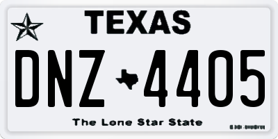 TX license plate DNZ4405