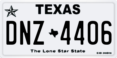 TX license plate DNZ4406