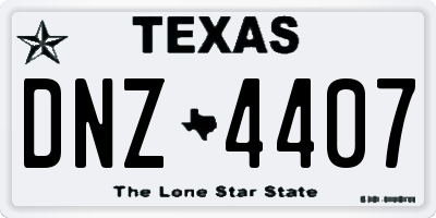 TX license plate DNZ4407