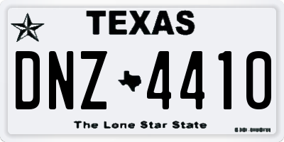 TX license plate DNZ4410