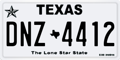 TX license plate DNZ4412