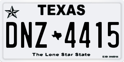 TX license plate DNZ4415