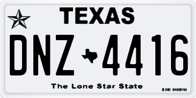 TX license plate DNZ4416