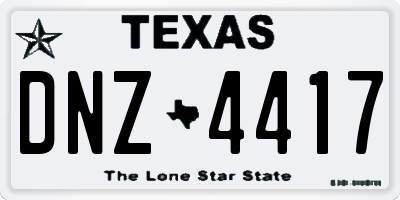 TX license plate DNZ4417