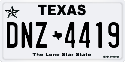 TX license plate DNZ4419