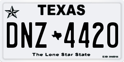 TX license plate DNZ4420