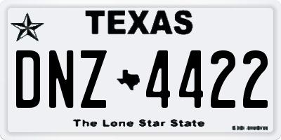 TX license plate DNZ4422