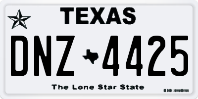 TX license plate DNZ4425