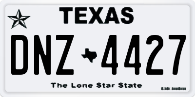 TX license plate DNZ4427