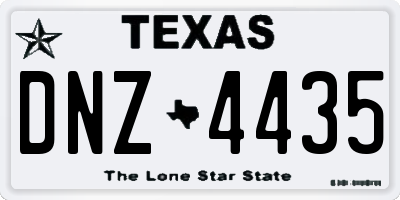 TX license plate DNZ4435