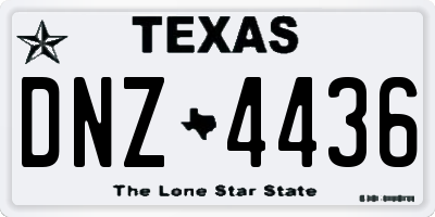 TX license plate DNZ4436
