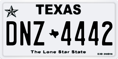 TX license plate DNZ4442