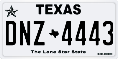 TX license plate DNZ4443