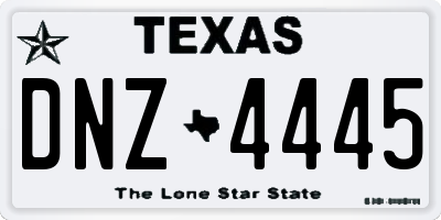 TX license plate DNZ4445