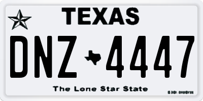 TX license plate DNZ4447