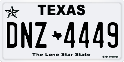 TX license plate DNZ4449