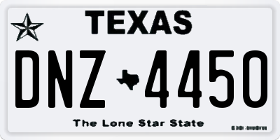 TX license plate DNZ4450