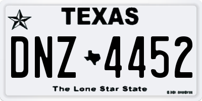 TX license plate DNZ4452