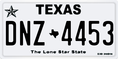 TX license plate DNZ4453
