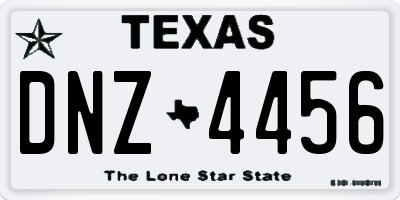 TX license plate DNZ4456