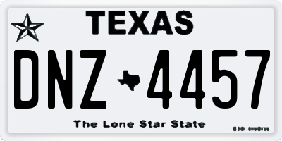 TX license plate DNZ4457