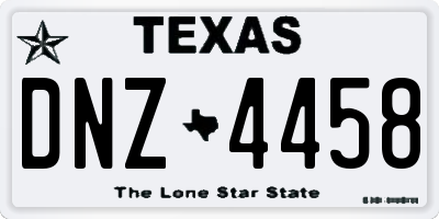 TX license plate DNZ4458