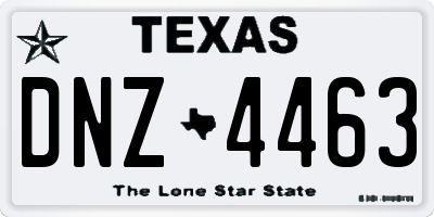 TX license plate DNZ4463