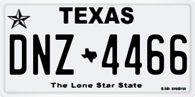 TX license plate DNZ4466