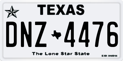 TX license plate DNZ4476
