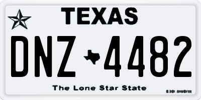 TX license plate DNZ4482