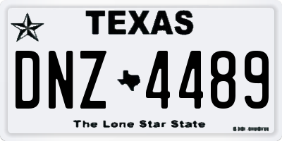 TX license plate DNZ4489