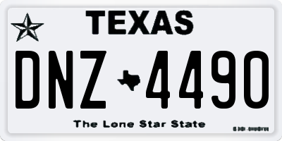 TX license plate DNZ4490