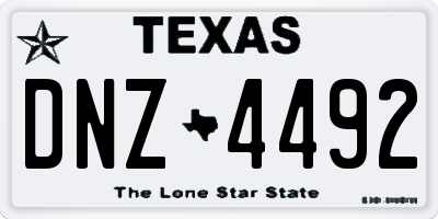 TX license plate DNZ4492