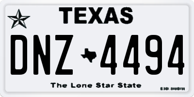 TX license plate DNZ4494