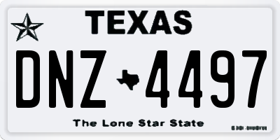 TX license plate DNZ4497