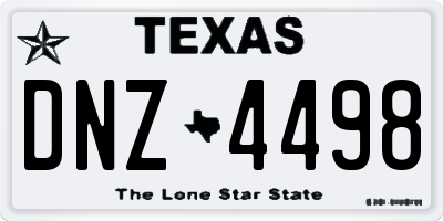 TX license plate DNZ4498