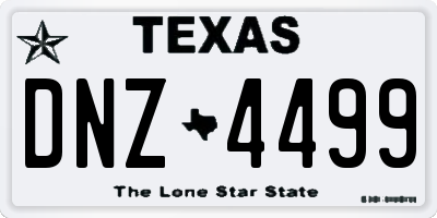 TX license plate DNZ4499