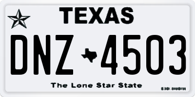 TX license plate DNZ4503