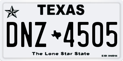 TX license plate DNZ4505