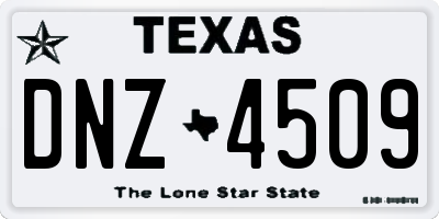 TX license plate DNZ4509