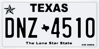 TX license plate DNZ4510