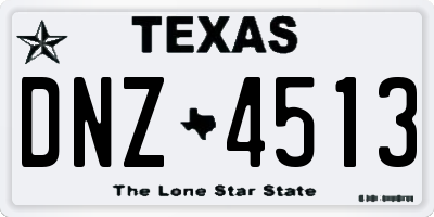 TX license plate DNZ4513