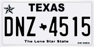 TX license plate DNZ4515