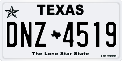 TX license plate DNZ4519