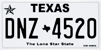 TX license plate DNZ4520