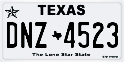 TX license plate DNZ4523